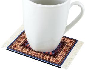 img 2 attached to Persian Rug Coasters by Table Set