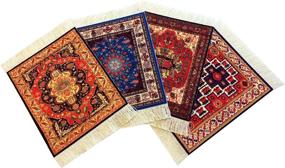 img 4 attached to Persian Rug Coasters by Table Set