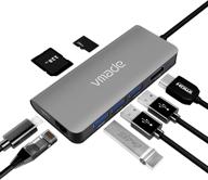 vmade 8 в 1 usb c hub док-станция адаптер - thunderbolt 3 совместим с macbook pro, xps и другими устройствами type c логотип