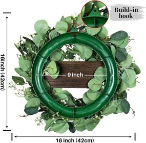 img 2 attached to Eucalyptus Welcome Wreaths for Front Door, Artificial Green Wreath with Wooden Welcome Sign, Rustic Porch Farmhouse Door Decor for Spring and Summer, Indoor & Outdoor Hanging Signs – Home Decoration