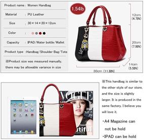 img 3 attached to 👜 Fashionable Women's Handbags - PU Leather Satchel Shoulder Tote Bags for Ladies