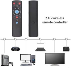 img 3 attached to 🔌 oFourSmart T1 2.4GHz Мини-беспроводной пульт дистанционного управления - Идеально подходит для Android TV Box, проектора, IPTV, HTPC, Mini PC - Совместим с Android, Windows, Mac, Linux OS.