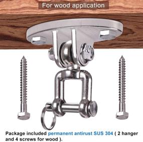 img 1 attached to 🏋️ Premium BeneLabel Set of 2 Heavy Duty Swing Hangers - Antirust Stainless Steel 304, 1800 LB Capacity, Includes 4 Wood Screws for Wooden Beam - Perfect for Yoga Hammock Chair, Sandbag, Swing Sets - Experience the Ultimate 180° Swing