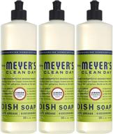 🍋 cruelty free lemon verbena scented mrs. meyer's clean day dishwashing liquid dish soap - 16 oz (pack of 3) logo