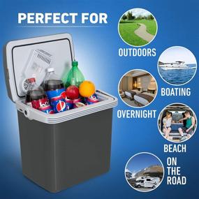 img 2 attached to 🧊 K-Box 34 Quart Electric Cooler and Warmer - Dual 110V AC and 12V DC Plugs for Car and Home Use