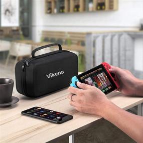 img 3 attached to 🎮 Vikena Hard Carrying Case for Nintendo Switch: Perfect Storage Solution for Console, AC Adapter, Joy-cons, Game Cards, Poke Ball & Accessories-Black
