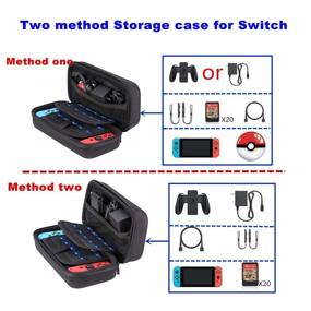 img 1 attached to 🎮 Vikena Hard Carrying Case for Nintendo Switch: Perfect Storage Solution for Console, AC Adapter, Joy-cons, Game Cards, Poke Ball & Accessories-Black