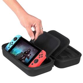 img 2 attached to 🎮 Vikena Hard Carrying Case for Nintendo Switch: Perfect Storage Solution for Console, AC Adapter, Joy-cons, Game Cards, Poke Ball & Accessories-Black