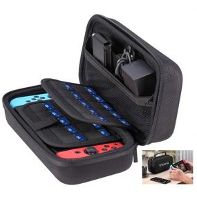 img 4 attached to 🎮 Vikena Hard Carrying Case for Nintendo Switch: Perfect Storage Solution for Console, AC Adapter, Joy-cons, Game Cards, Poke Ball & Accessories-Black