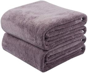 img 4 attached to 🛀 KinHwa Microfiber Bath Towels - Absorbent and Soft Bathroom Towels, Sports, Travel, Fitness, Yoga, Spa, Pool - Purple (2 Pack, 30Inch x 60Inch)