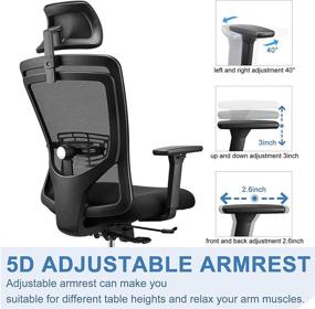 img 2 attached to Enhance Comfort and Productivity with LMIKAF Ergonomic Office Chair: Adjustable, Mesh Design with 5D Armrest and Lumbar Support