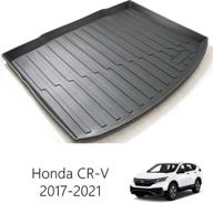 🔥 tpv laser measured all weather rubber cargo tray liner for honda cr-v 2017-2021 - heavy duty trunk mat, lower position fit logo