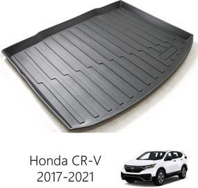 img 4 attached to 🔥 TPV Laser Measured All Weather Rubber Cargo Tray Liner for Honda CR-V 2017-2021 - Heavy Duty Trunk Mat, Lower Position Fit