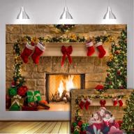 🎄 experience festive magic with gya 8x6ft xmas fireplace tree sock theme backdrop - perfect for photography, xmas parties, and photo booth fun! logo