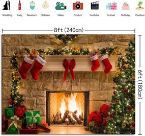 img 1 attached to 🎄 Experience Festive Magic with GYA 8x6ft Xmas Fireplace Tree Sock Theme Backdrop - Perfect for Photography, Xmas Parties, and Photo Booth Fun!