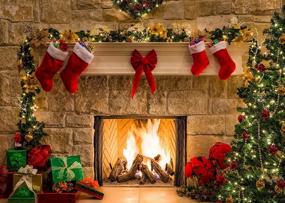 img 3 attached to 🎄 Experience Festive Magic with GYA 8x6ft Xmas Fireplace Tree Sock Theme Backdrop - Perfect for Photography, Xmas Parties, and Photo Booth Fun!
