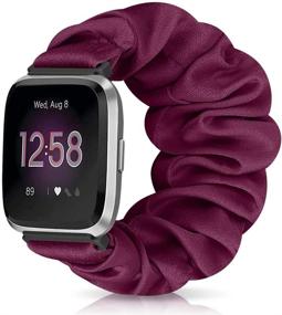 img 4 attached to 🎀 AordKing Scrunchie Bands for Fitbit Versa/Versa SE/Versa Lite SE - Elastic Stretch Fabric Strap with Pattern Print - Scrunchy Replacement Bracelet Wristband - Stylish Accessories