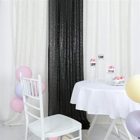 img 3 attached to HELAKU Black Sparkly Sequin Backdrop Curtains - 2 Panels 2.2x8ft Glittery Black Sequin Curtains for Wedding Party, Shimmering Background Drapes