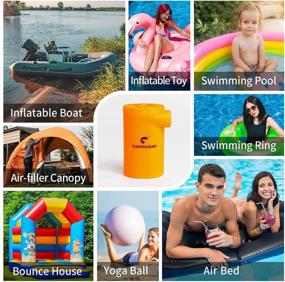 img 1 attached to 🔌 FLEXTAILGEAR Electric Air Pump 3800mAh Rechargeable Battery for Inflatables: Swimming Ring, Boat, Pool, Bed Mattress, Camping