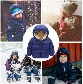 img 3 attached to Windproof Snow Winter Coat Outwear with 🧒 Removable Hood for Happy Toddlers - Cherry Down Jacket