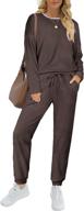 💃 dofaoo women's 2-piece lounge set - long sleeve sweat suit for casual jogging and relaxation logo