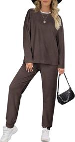 img 2 attached to 💃 Dofaoo Women's 2-Piece Lounge Set - Long Sleeve Sweat Suit for Casual Jogging and Relaxation