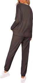 img 1 attached to 💃 Dofaoo Women's 2-Piece Lounge Set - Long Sleeve Sweat Suit for Casual Jogging and Relaxation