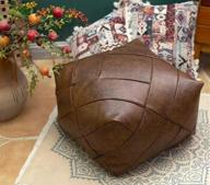 handmade leather moroccan footstool unstuffed home decor in poufs логотип