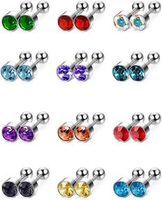 img 4 attached to Mudder Earrings Stainless Barbell Piercing