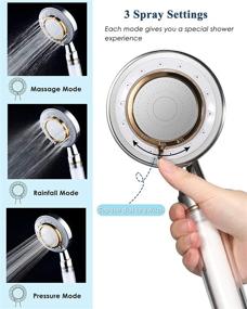 img 2 attached to 💦 AYOTEE Filtered Shower Head: High Pressure Handheld Shower with Hose & Replacement Filters - 3 Spray Settings, Water-Saving, and Hair-Soothing Hard Water Softener