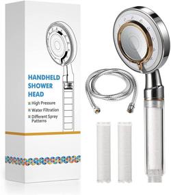 img 4 attached to 💦 AYOTEE Filtered Shower Head: High Pressure Handheld Shower with Hose & Replacement Filters - 3 Spray Settings, Water-Saving, and Hair-Soothing Hard Water Softener