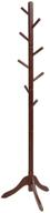 🌳 tangkula wooden tree coat rack: height adjustable entryway stand with 8 hooks for home office hall logo