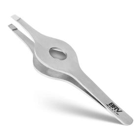 img 4 attached to Wide Grip Slant Tweezers Stainless Shave & Hair Removal