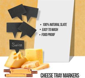 img 1 attached to Food-Grade Slate Labels with Markers - 5 Natural Slate Boards And 3 Soapstone Chalk Markers: Perfect for Cheese Labels, Charcuterie Boards, Platters, Weddings, Birthdays, and Cocktail Parties