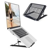 📱 adjustable laptop stand - upgraded portable riser for light weight support - essential for laptop, notebook, computer, tablet, and smartphone logo