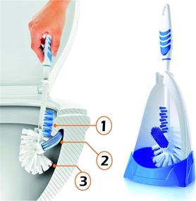 img 4 attached to Rigorous Team Toilet Brush and Holder - Advanced 3-in-1 Toilet Bowl Cleaner Brush for Effortless Under The Rim Cleaning. Enhanced Bristles and Improved Grip for Superior Toilet Bowl Cleaning