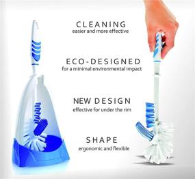 img 2 attached to Rigorous Team Toilet Brush and Holder - Advanced 3-in-1 Toilet Bowl Cleaner Brush for Effortless Under The Rim Cleaning. Enhanced Bristles and Improved Grip for Superior Toilet Bowl Cleaning