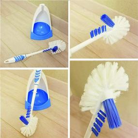 img 1 attached to Rigorous Team Toilet Brush and Holder - Advanced 3-in-1 Toilet Bowl Cleaner Brush for Effortless Under The Rim Cleaning. Enhanced Bristles and Improved Grip for Superior Toilet Bowl Cleaning