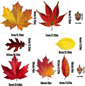 img 3 attached to 🍁 VEYLIN 6 Sheets of 200Pcs Thanksgiving Window Clings - Autumn Maple Leaves Static Stickers for Festive Thanksgiving Day Window Decoration