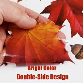 img 2 attached to 🍁 VEYLIN 6 Sheets of 200Pcs Thanksgiving Window Clings - Autumn Maple Leaves Static Stickers for Festive Thanksgiving Day Window Decoration
