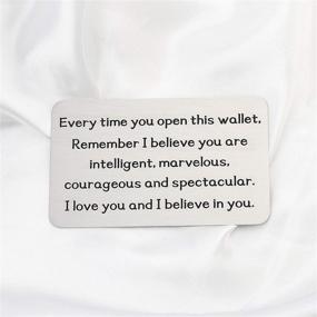 img 3 attached to 💌 FUSTMW Inspirational Metal Wallet Card: A Heartfelt Reminder of Love and Belief for Your Son or Daughter