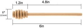 img 2 attached to Enhance Your Honey Experience with Creative Hobbies 6 Inch Wood Honey Dipper Stick Server - Pack of 6