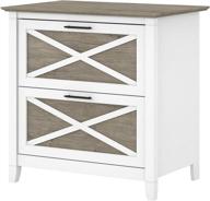 bush furniture 2 drawer lateral file cabinet in pure white and shiplap gray: sleek and stylish office storage solution логотип