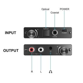 img 1 attached to Продвинутый 192KHz цифро-аналоговый аудио конвертер: регулировка громкости, оптический в RCA, TOSLINK в стерео L/R, 3.5мм DAC конвертер для PS4, Xbox, HDTV, DVD, наушники.