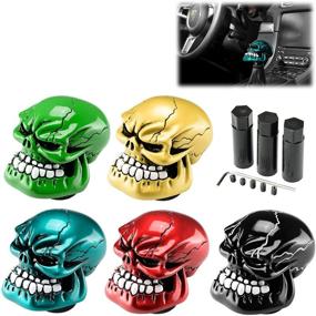 img 4 attached to EZAUTOWRAP Red Universal Manual Wicked Skull Head Gear Stick Car Shift Knob Shifter Halloween