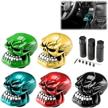 ezautowrap red universal manual wicked skull head gear stick car shift knob shifter halloween logo