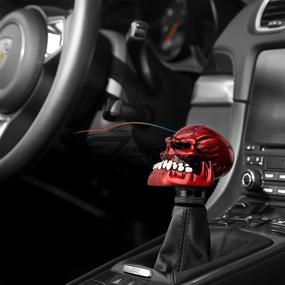 img 2 attached to EZAUTOWRAP Red Universal Manual Wicked Skull Head Gear Stick Car Shift Knob Shifter Halloween