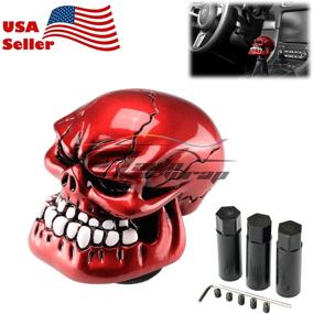 img 3 attached to EZAUTOWRAP Red Universal Manual Wicked Skull Head Gear Stick Car Shift Knob Shifter Halloween