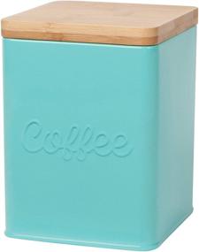 img 4 attached to ☕ Now Designs Vintage Script Print Square Coffee Tin in Turquoise - Stylish Storage Solution for Coffee Lovers