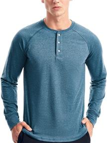 img 4 attached to Heather Slate Sleeve Henley Shirts